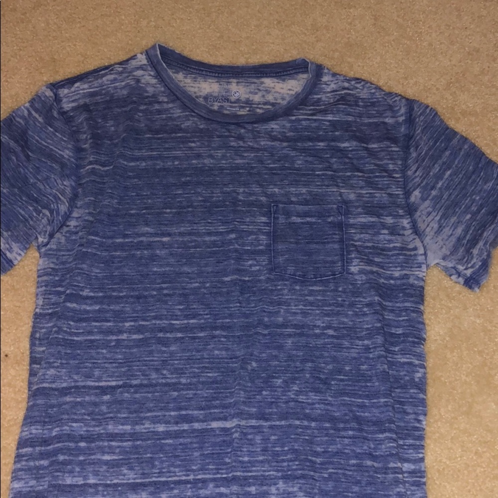 Blue and white mens shirt